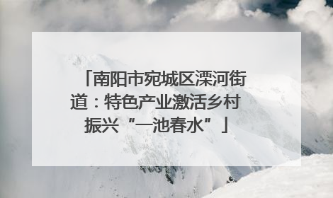 南阳市宛城区溧河街道：特色产业激活乡村振兴“一池春水”