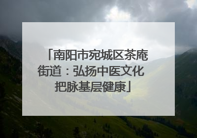 南阳市宛城区茶庵街道：弘扬中医文化 把脉基层健康
