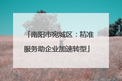 南阳市宛城区：精准服务助企业加速转型