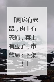 厨房有老鼠，肉上有苍蝇，菜上有虫子，市监局：下架！