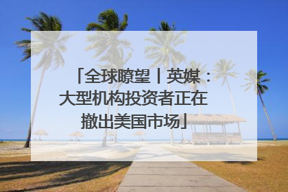 全球瞭望丨英媒：大型机构投资者正在撤出美国市场