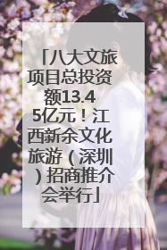 八大文旅项目总投资额13.45亿元！江西新余文化旅游（深圳）招商推介会举行