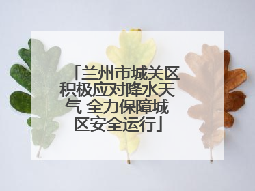 兰州市城关区积极应对降水天气 全力保障城区安全运行