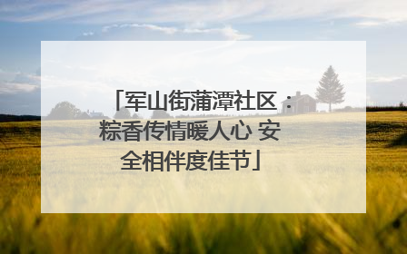 军山街蒲潭社区：粽香传情暖人心 安全相伴度佳节