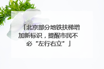 北京部分地铁扶梯增加新标识，提醒市民不必“左行右立”