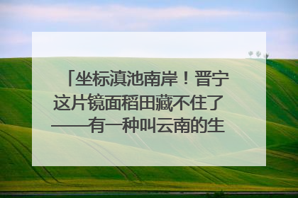 坐标滇池南岸！晋宁这片镜面稻田藏不住了——有一种叫云南的生活之365天