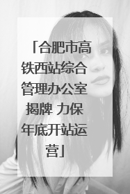 合肥市高铁西站综合管理办公室揭牌 力保年底开站运营