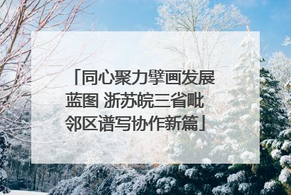 同心聚力擘画发展蓝图 浙苏皖三省毗邻区谱写协作新篇