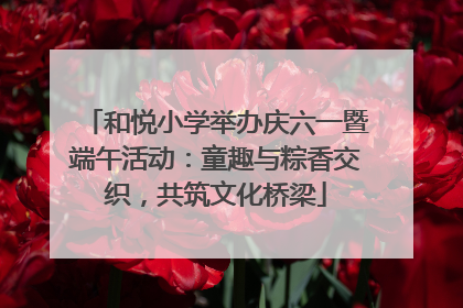 和悦小学举办庆六一暨端午活动：童趣与粽香交织，共筑文化桥梁