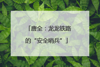 唐全：龙龙铁路的“安全哨兵”