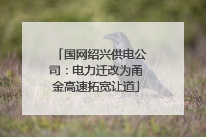 国网绍兴供电公司：电力迁改为甬金高速拓宽让道