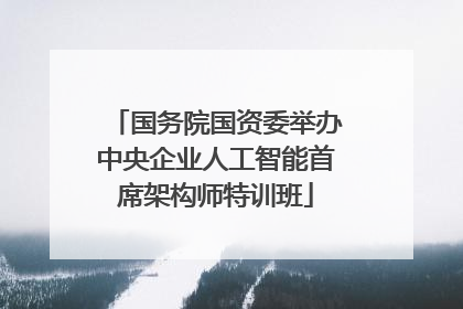国务院国资委举办中央企业人工智能首席架构师特训班