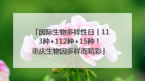 国际生物多样性日丨113种+112种+15种！重庆生物因多样而精彩