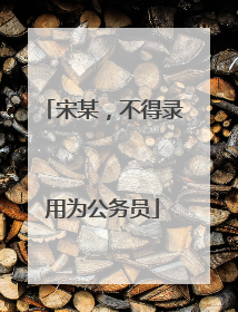 宋某，不得录用为公务员