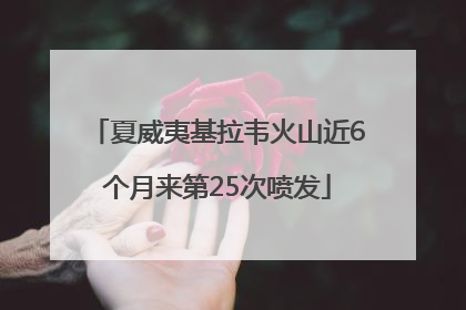 夏威夷基拉韦火山近6个月来第25次喷发