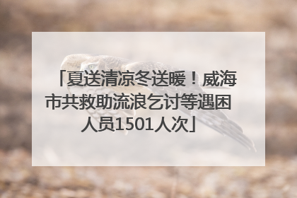 夏送清凉冬送暖！威海市共救助流浪乞讨等遇困人员1501人次