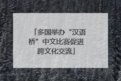 多国举办“汉语桥”中文比赛促进跨文化交流