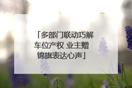 多部门联动巧解车位产权 业主赠锦旗表达心声