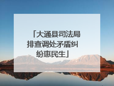 大通县司法局排查调处矛盾纠纷惠民生