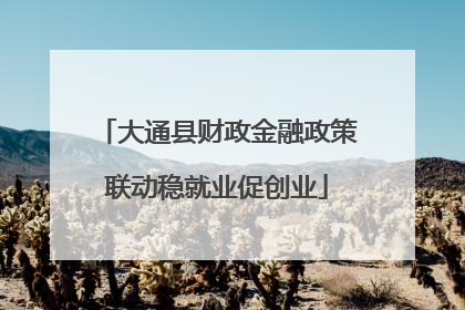大通县财政金融政策联动稳就业促创业