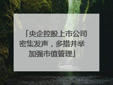央企控股上市公司密集发声，多措并举加强市值管理