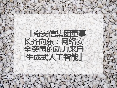 奇安信集团董事长齐向东：网络安全突围的动力来自生成式人工智能