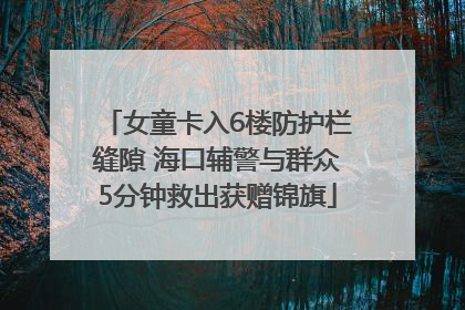 女童卡入6楼防护栏缝隙 海口辅警与群众5分钟救出获赠锦旗