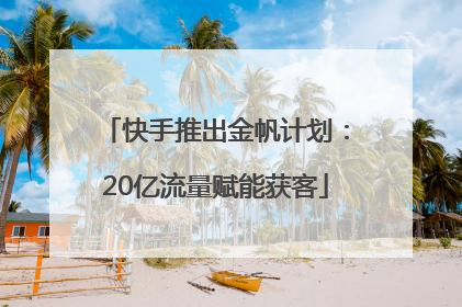 快手推出金帆计划：20亿流量赋能获客