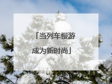 当列车慢游成为新时尚