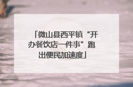 微山县西平镇“开办餐饮店一件事”跑出便民加速度