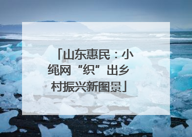 山东惠民：小绳网“织”出乡村振兴新图景