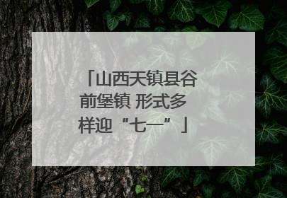 山西天镇县谷前堡镇 形式多样迎“七一”