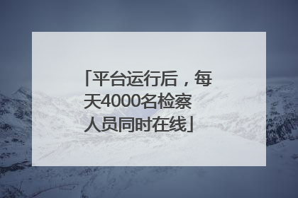 平台运行后，每天4000名检察人员同时在线