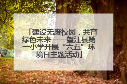 建设无废校园，共育绿色未来——望江县第一小学开展“六五”环境日主题活动