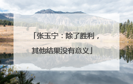 张玉宁：除了胜利，其他结果没有意义