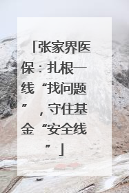 张家界医保：扎根一线“找问题”，守住基金“安全线”