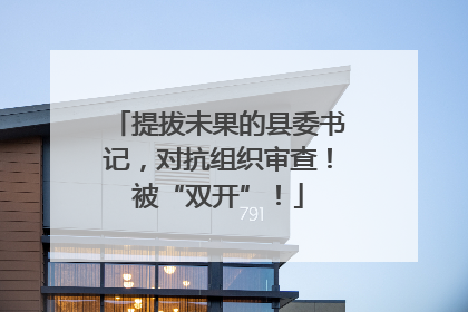 提拔未果的县委书记，对抗组织审查！被“双开”！