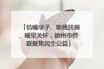 情暖学子、助残扶弱、暖巢关怀，德州市侨联聚焦民生公益