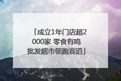 成立1年门店超2000家 零食有鸣批发超市领跑赛道