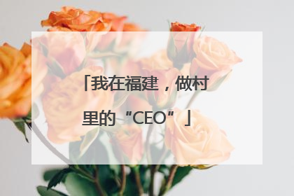 我在福建，做村里的“CEO”