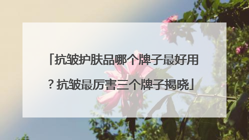 抗皱护肤品哪个牌子最好用？抗皱最厉害三个牌子揭晓