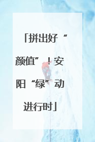 拼出好“颜值”！安阳“绿”动进行时
