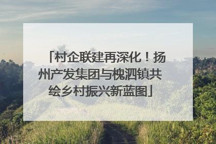村企联建再深化！扬州产发集团与槐泗镇共绘乡村振兴新蓝图