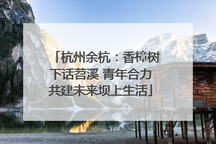 杭州余杭：香樟树下话苕溪 青年合力共建未来坝上生活
