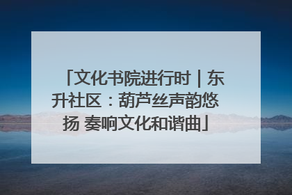 文化书院进行时｜东升社区：葫芦丝声韵悠扬 奏响文化和谐曲