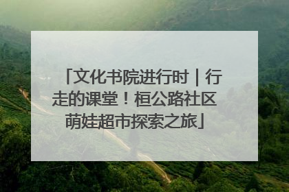 文化书院进行时｜行走的课堂！桓公路社区萌娃超市探索之旅