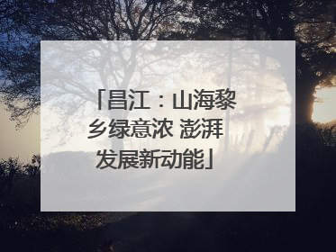 昌江：山海黎乡绿意浓 澎湃发展新动能