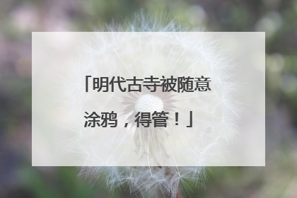 明代古寺被随意涂鸦，得管！
