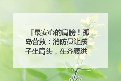 最安心的肩膀！孤岛营救：消防员让孩子坐肩头，在齐腰洪水里稳如泰山
