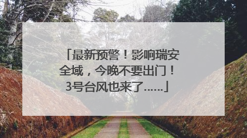 最新预警！影响瑞安全域，今晚不要出门！3号台风也来了……